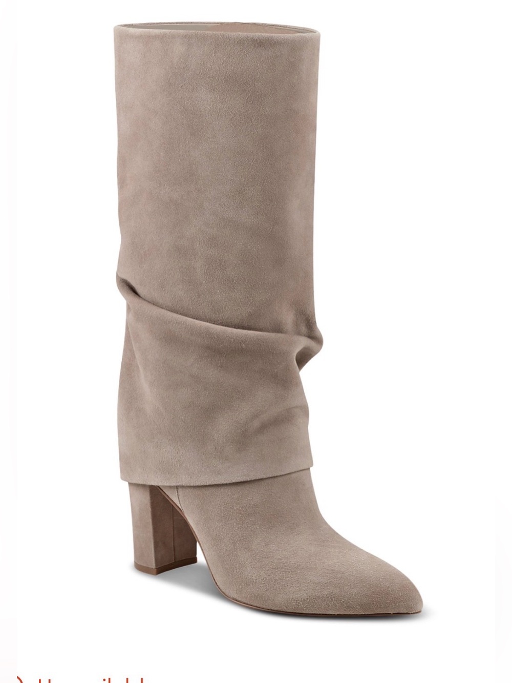 Marc Fisher LTD Larita Taupe Suede Mid-Calf Slouch Boot - Size 5M